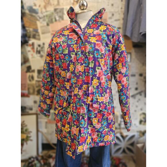 Vintage Floral Puffer Jacket Size Med - Picture 1 of 7